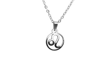 Lejonet Stjärntecken Halsband i Rostfritt Stål, Zodiak Hänge, Födelsedagspresent Smycke