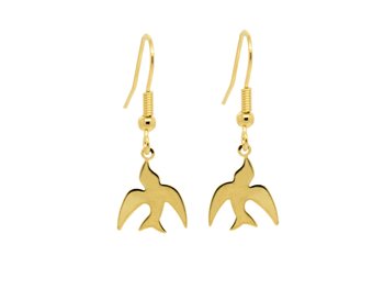 Guld Svalor Örhängen i Rostfritt Stål, Svala Örhänge, Djur Accessoar, Fågel Smycke