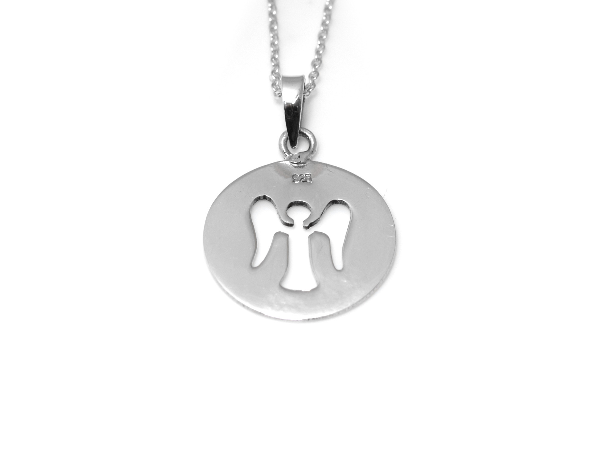 Utskuren Ängel Halsband i Äkta 925 Silver, Kristendom Hänge, Konfirmation Smycke - 2