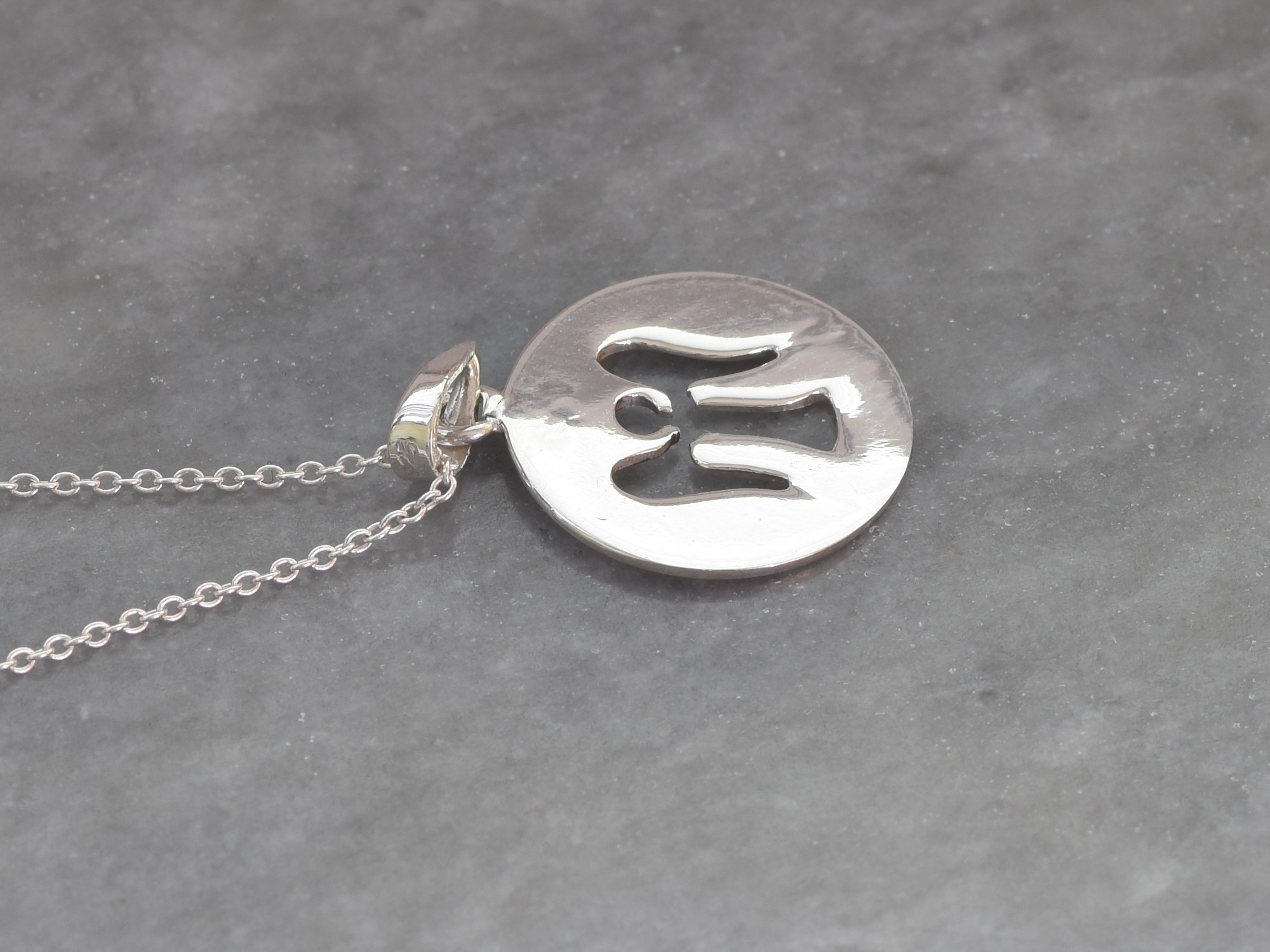 Utskuren Ängel Halsband i Äkta 925 Silver, Kristendom Hänge, Konfirmation Smycke - 3