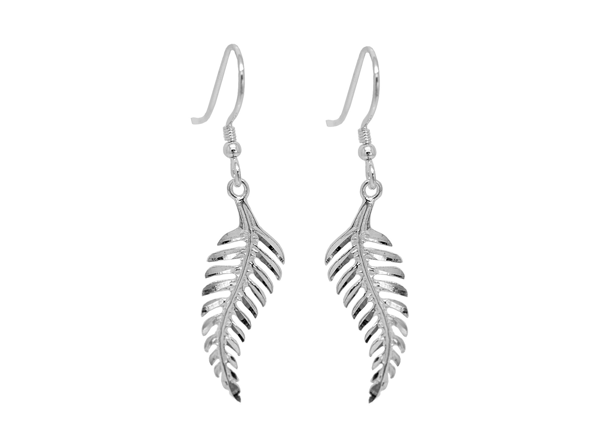 Ormbunke Örhängen i Äkta 925 Silver, Löv Örhänge, Växt Accessoar, Natur Smycke