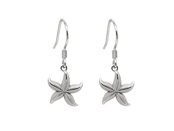 Sjöstjärna Örhängen i Äkta 925 Silver, Hav Örhänge, Strand Accessoar, Djur Smycke