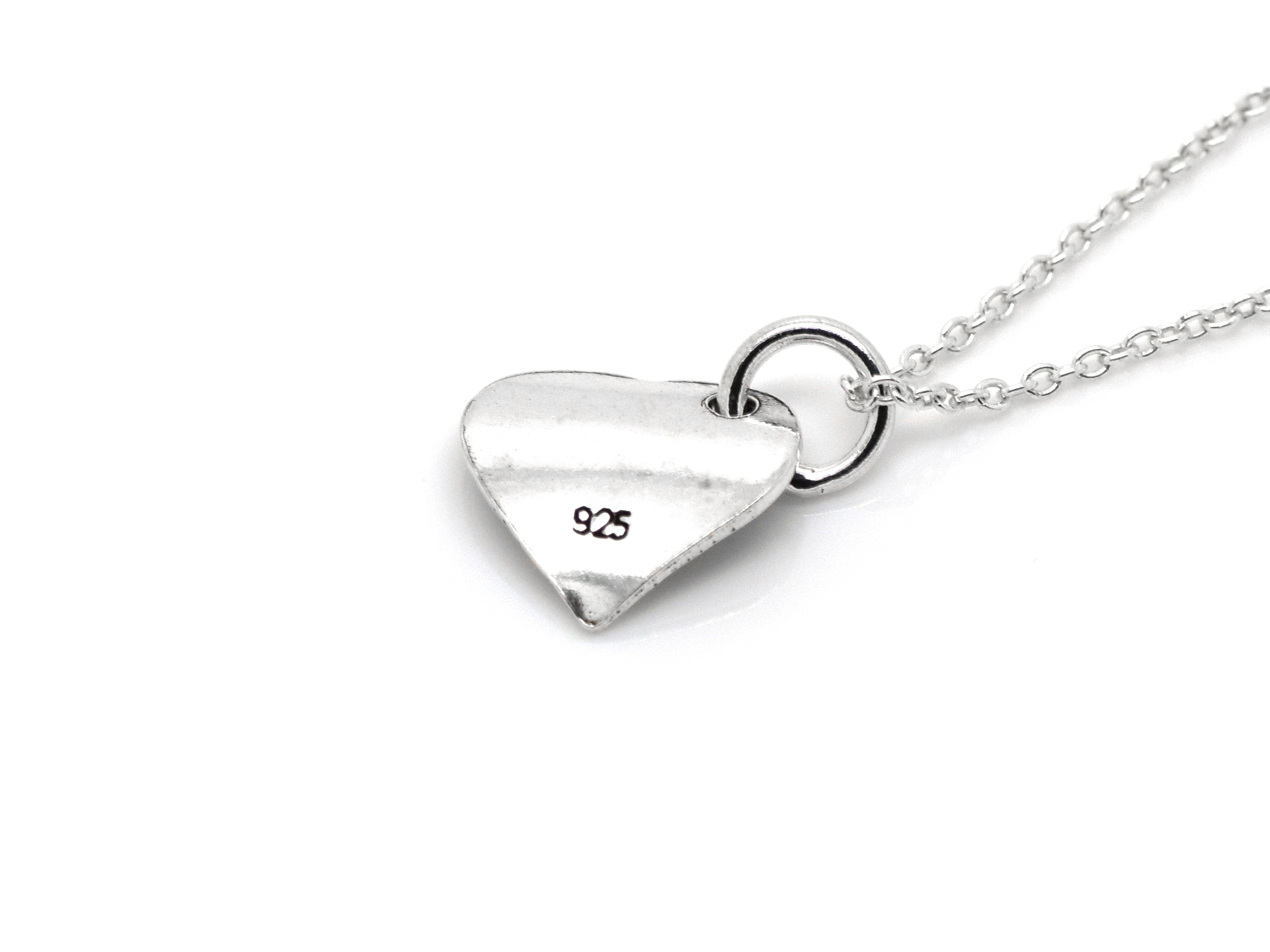 Hjärta med I Love You Text Halsband i Äkta 925 Silver, Hjärtan Hänge, Kärlek Smycke - 3
