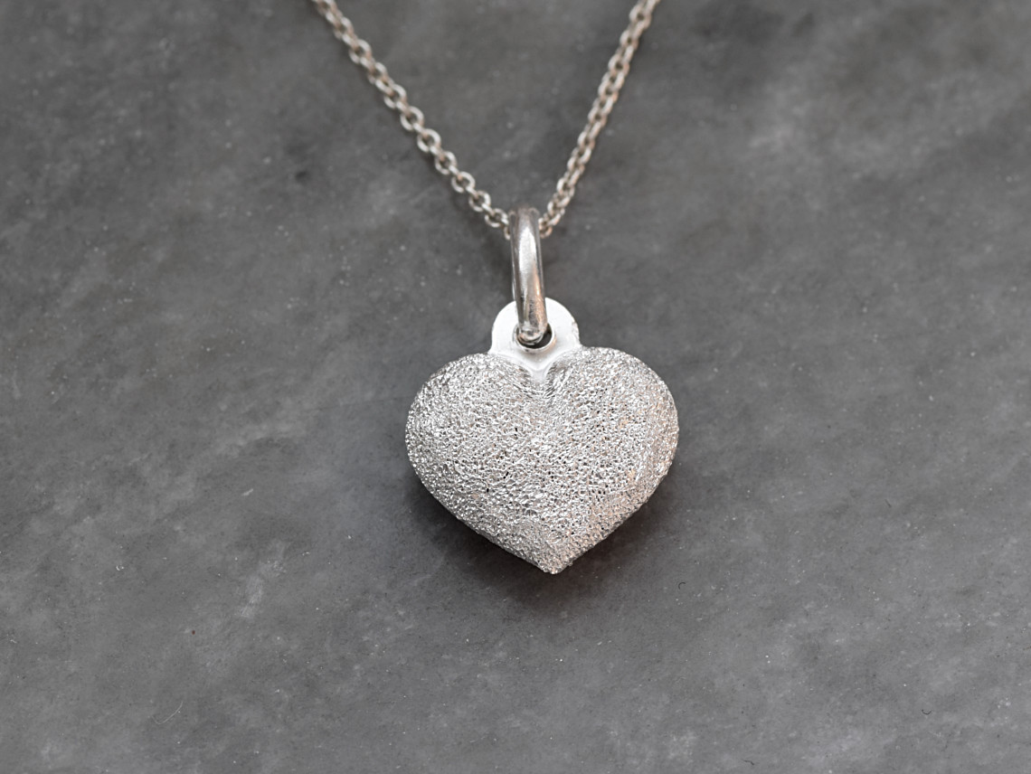 Gnistrande Hjärta Halsband i Äkta 925 Silver, Hjärtan Hänge, Kärlekssymbol Smycke - 2