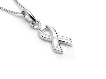 Cancerband Halsband  i Äkta 925 Silver, Symbol för Kampen mot Cancer Hänge, Vård Smycke