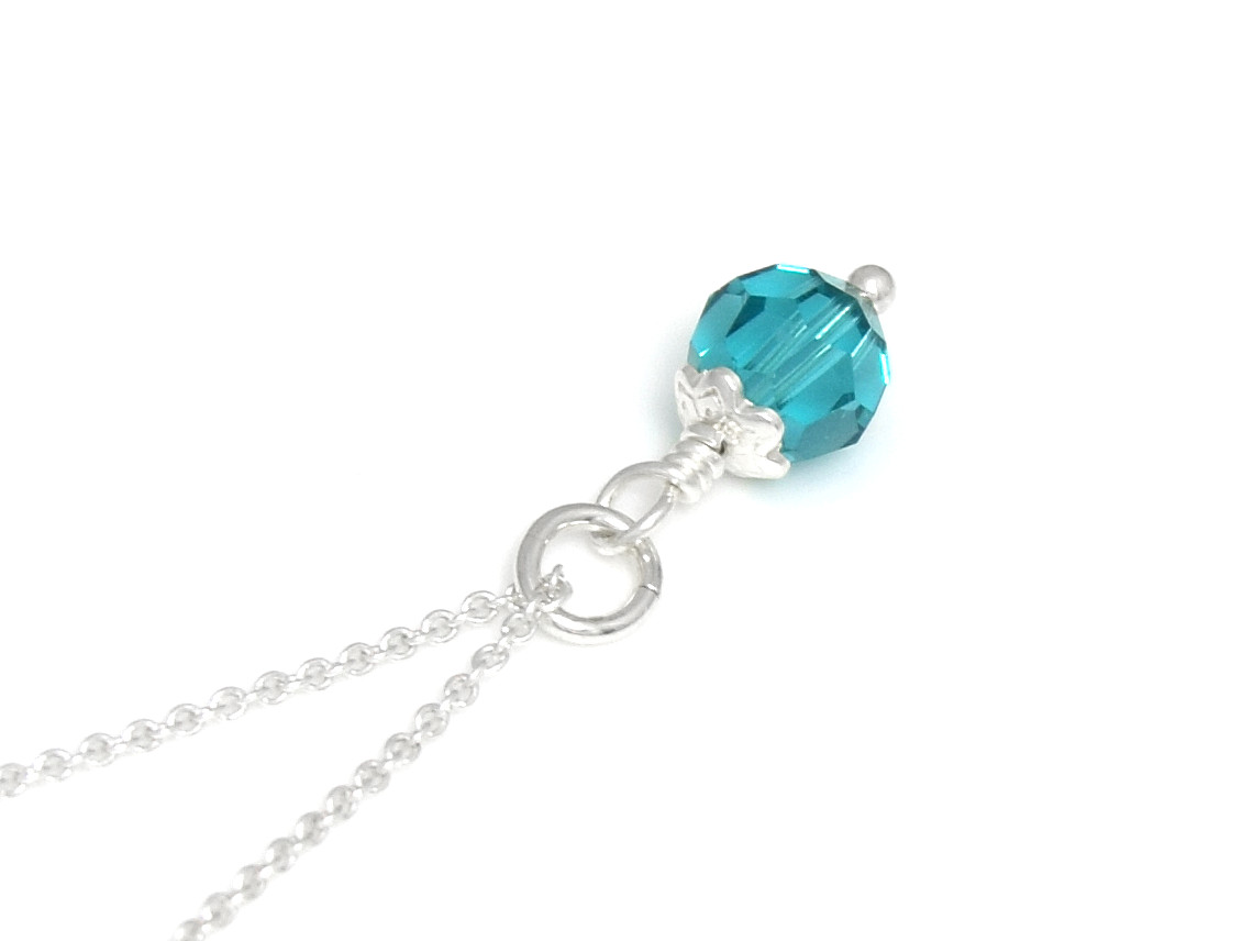 December Månadssten Halsband i Äkta 925 Silver med Swarovski Zirkon Kristall, Födelsedag Smycke - 2