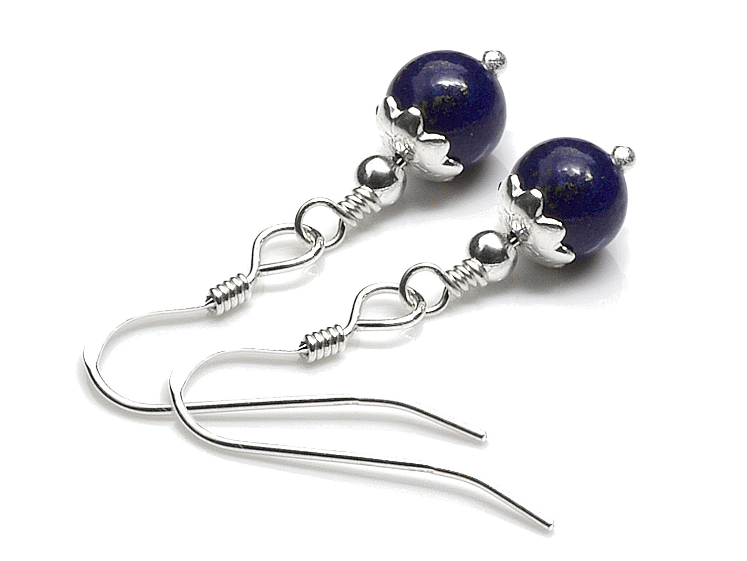Lapis Lazuli Örhängen, Handgjort Smycke med Äkta Silver och Halvädelsten - 2