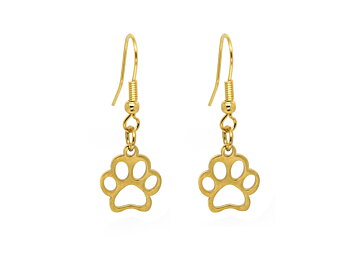 Guld Hundspår Örhängen i Rostfritt Stål, Tassavtryck Accessoar, Hund Smycke