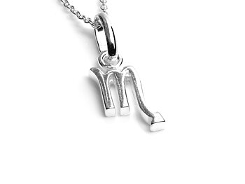 Skorpionen Halsband i Äkta 925 Silver, Födelsedag Hänge, Zodiak Accessoar, Stjärntecken Smycke