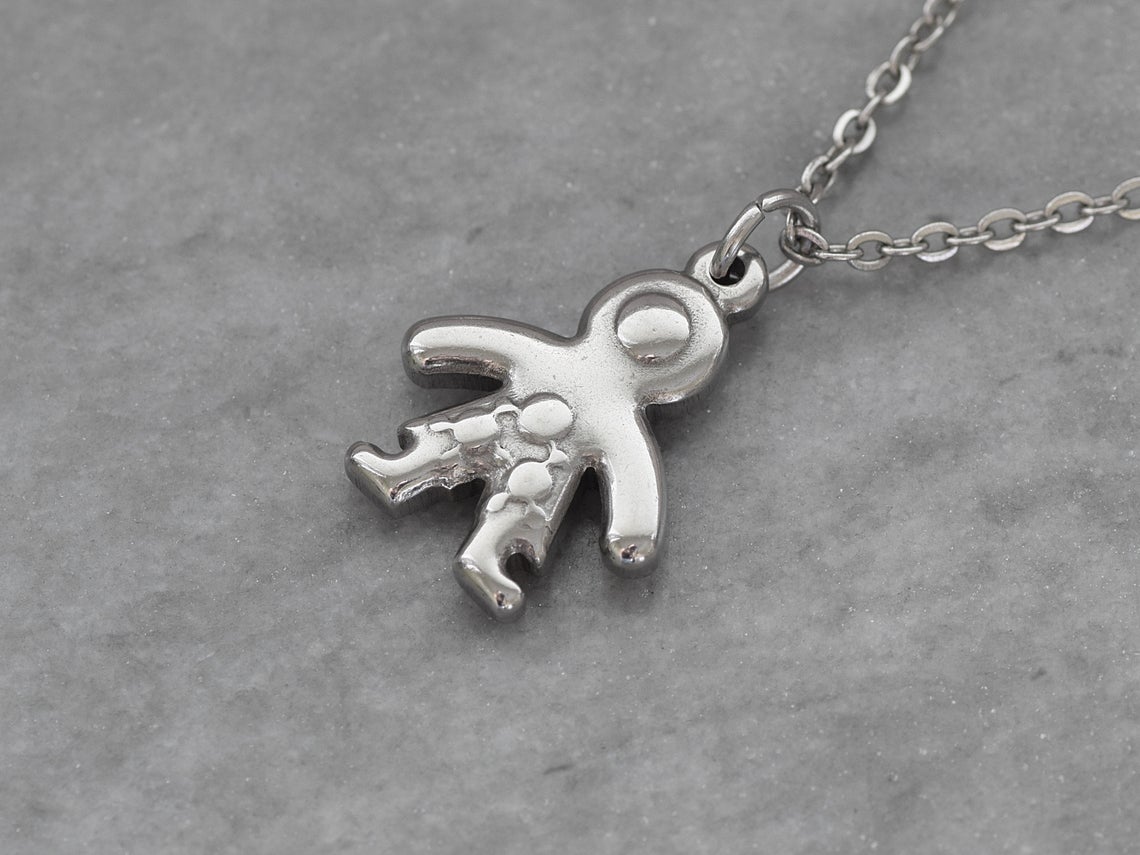 Astronaut Halsband i Rostfritt Stål, Rymdresa Hänge, Månlandning Accessoar, Rymd Smycke - 2