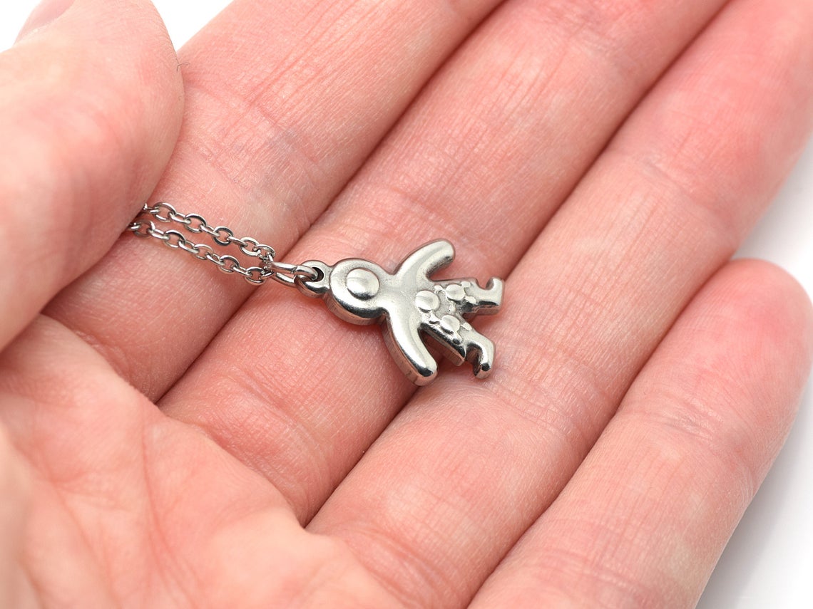 Astronaut Halsband i Rostfritt Stål, Rymdresa Hänge, Månlandning Accessoar, Rymd Smycke - 3