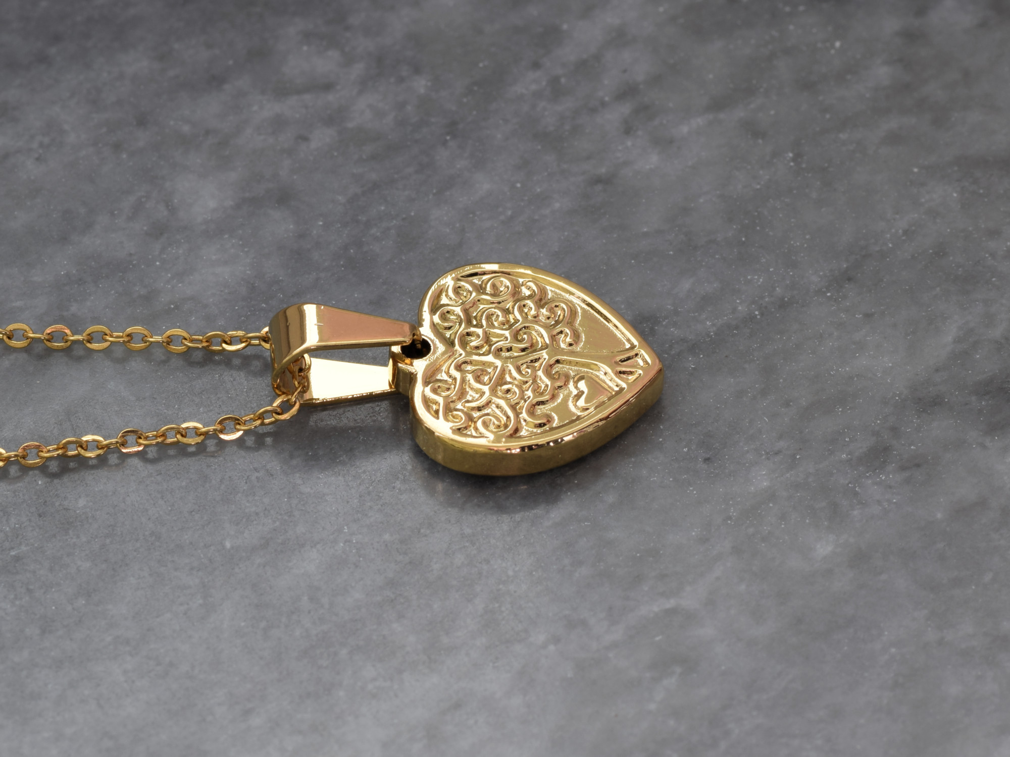 Hjärta Med Livets Träd Halsband i Rostfritt Stål Guld, Kunskap Hänge, Kärlek Smycke med Livsträdet - 2