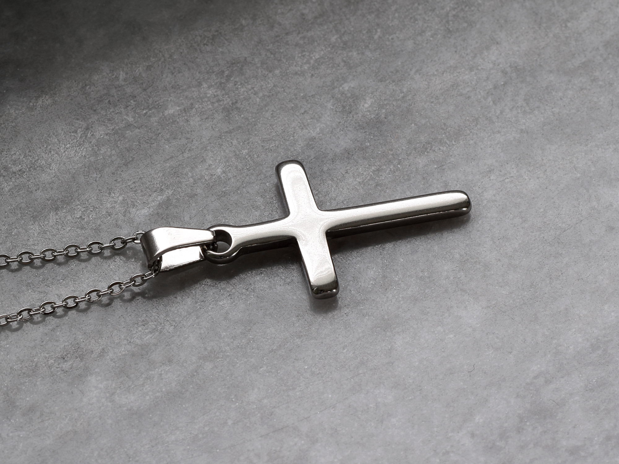 Kors Halsband i Rostfritt Stål, Dop och Konformation Hänge, Kristendom Smycke - 2
