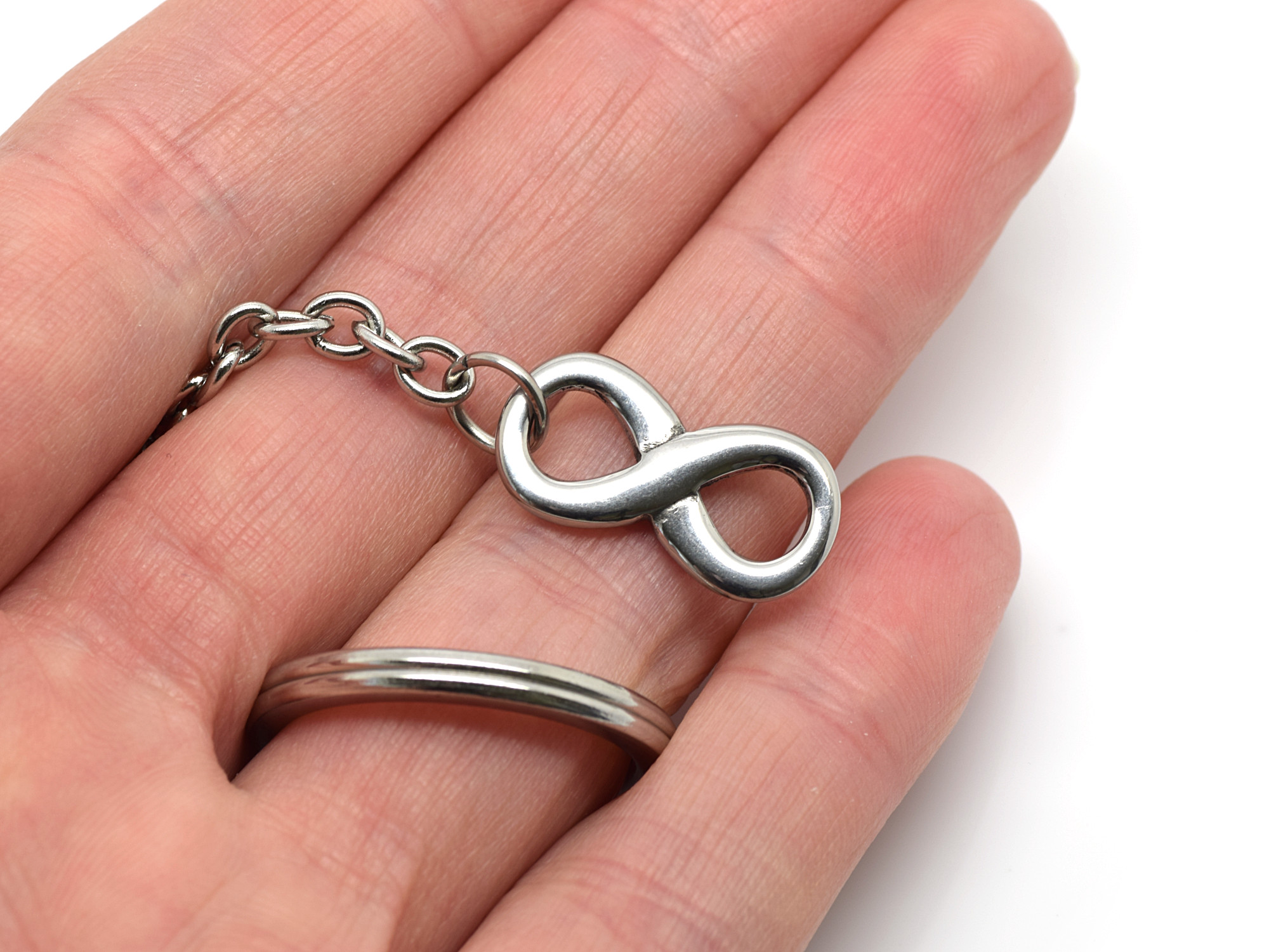 Infinity Nyckelring i Rostfritt Stål, Evighetstecken Accessoar, Vänskap eller Kärlek Nyckelhållare - 3