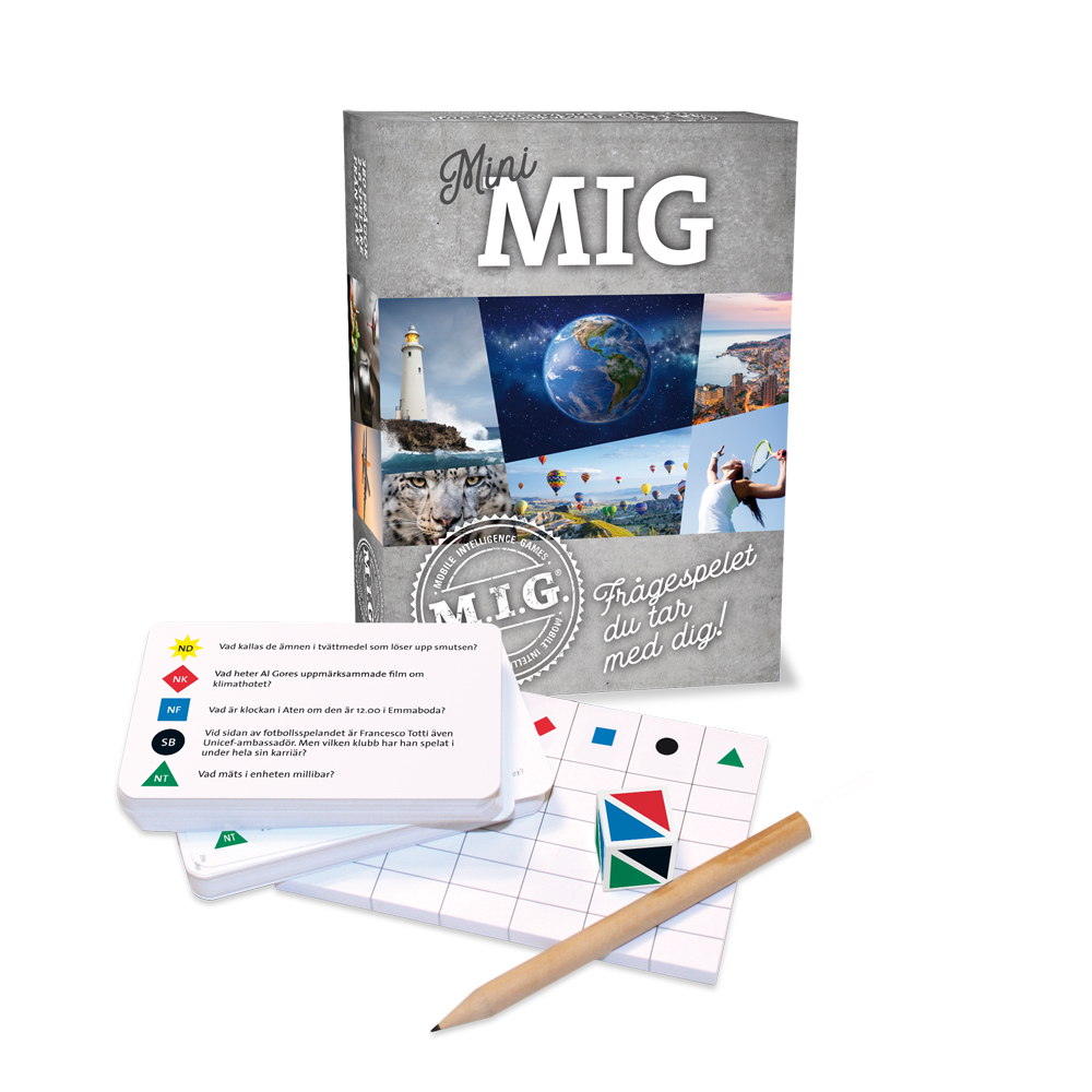 Kunskapsspel i reseformat - M.I.G. Mini Grå