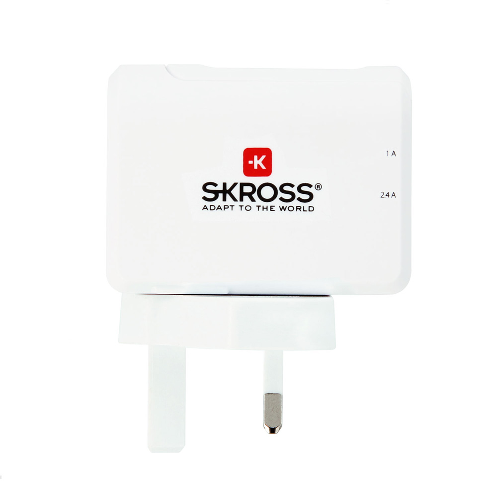 Reseadapter - SKROSS UK USB Charger 2-port - 3