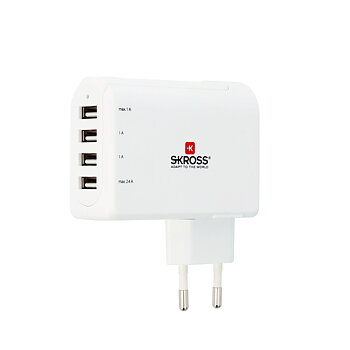 Reseadapter - SKROSS Euro USB Charger 4-port