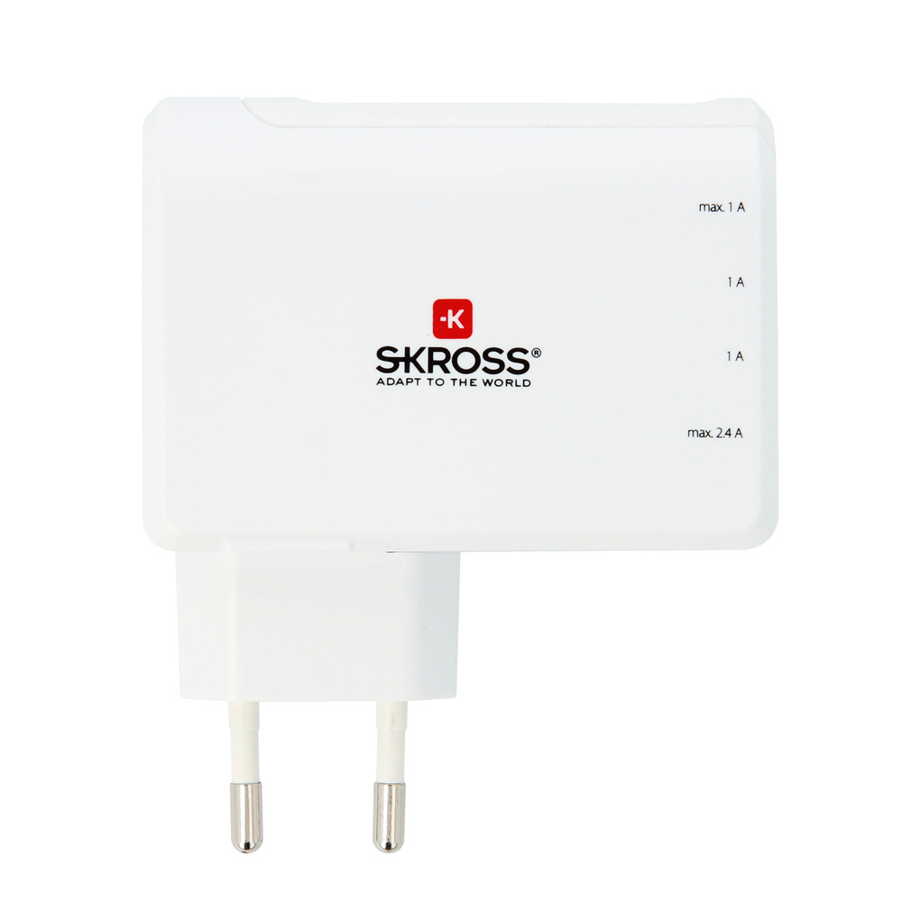 Reseadapter - SKROSS Euro USB Charger 4-port - 3