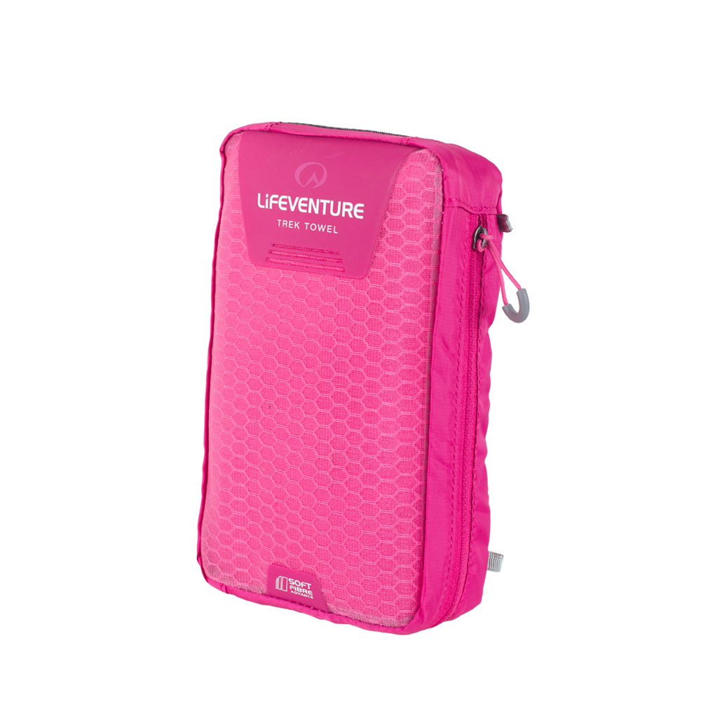 Resehandduk - LIFEVENTURE Soft Fibre Trek Towel Giant Pink - 2