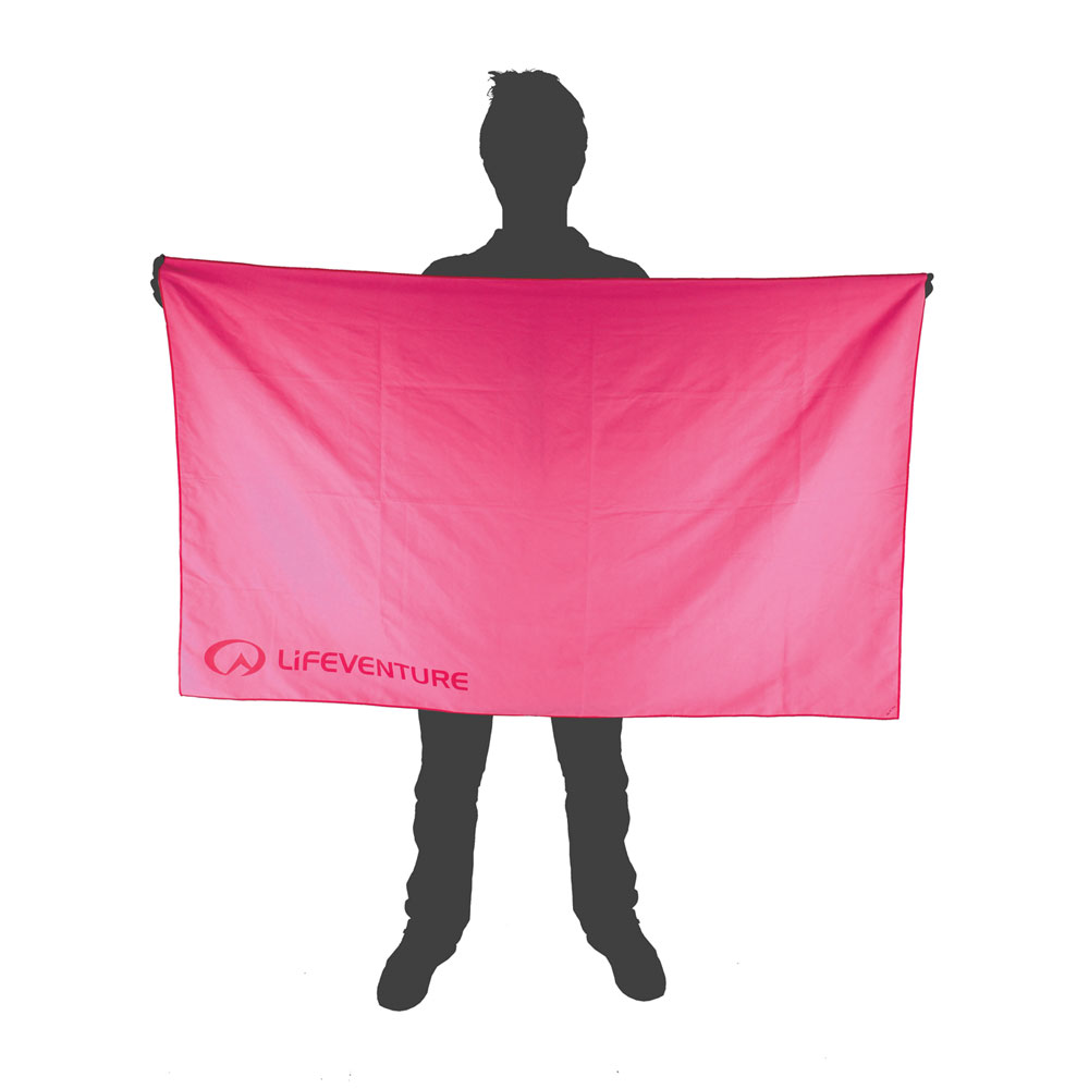 Resehandduk - LIFEVENTURE Soft Fibre Trek Towel Giant Pink - 6