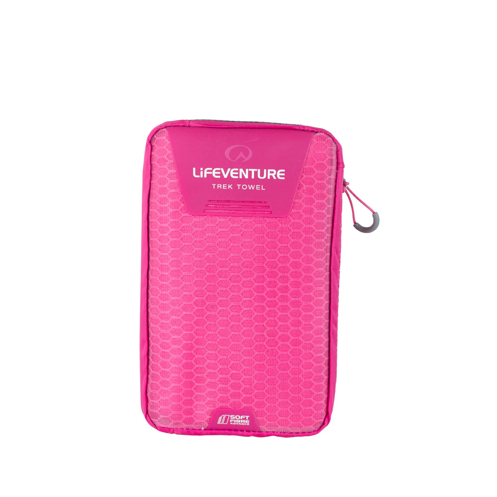 Resehandduk - LIFEVENTURE Soft Fibre Trek Towel Giant Pink - 3