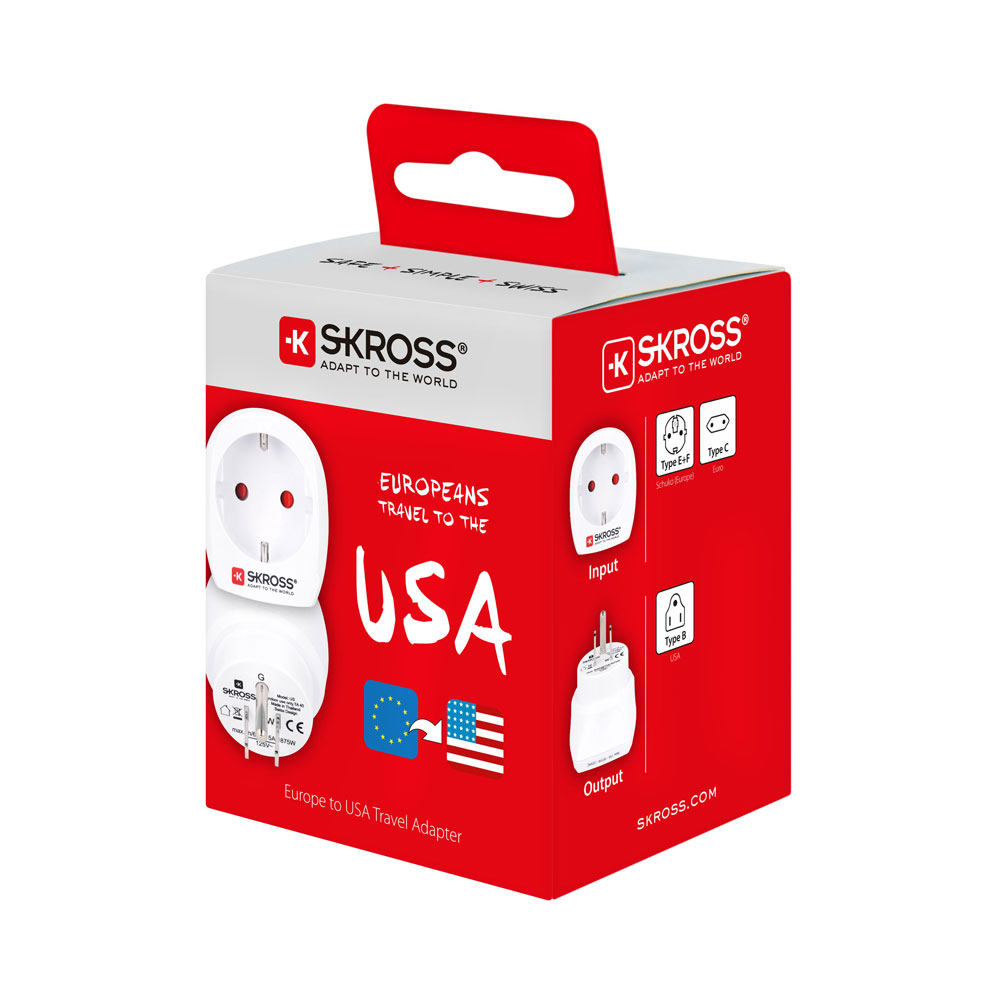Reseadapter - SKROSS Single Travel Adapter Europe to USA - 5
