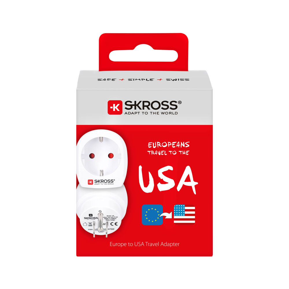 Reseadapter - SKROSS Single Travel Adapter Europe to USA - 4
