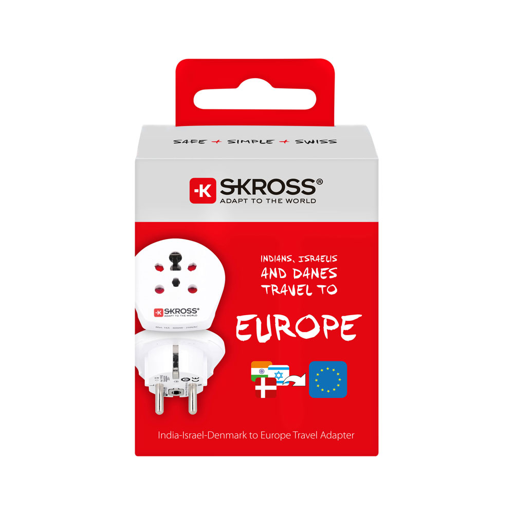 Reseadapter - SKROSS Single Travel Adapter Denmark/Israel/India - 4
