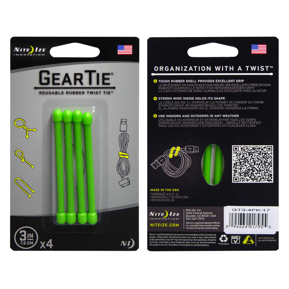 Organisatör - NITEIZE Gear Tie 3, 4-pack - 5