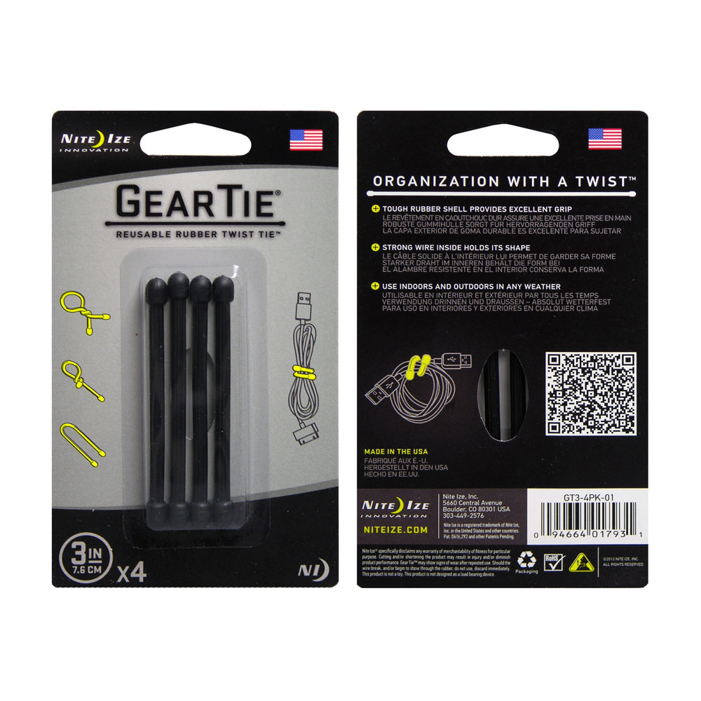 Organisatör - NITEIZE Gear Tie 3, 4-pack - 4