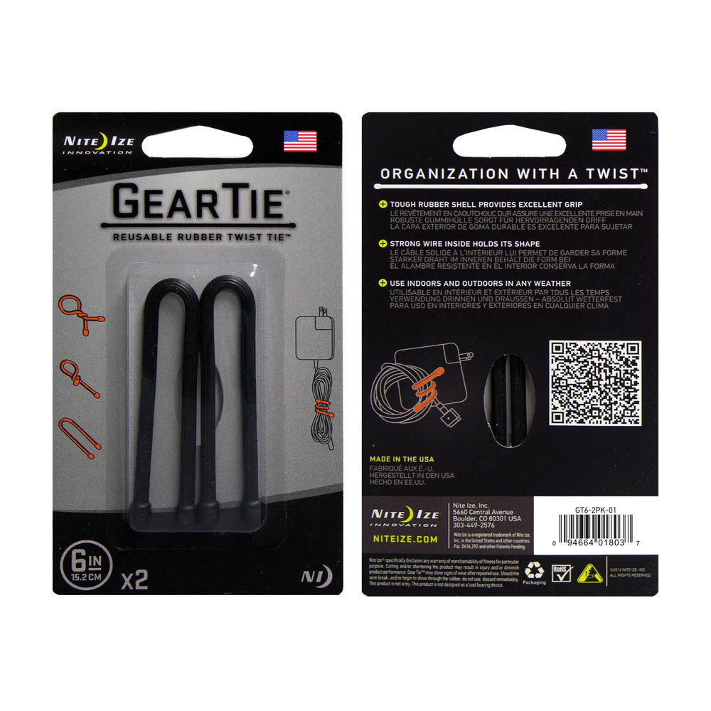 Organisatör - NITEIZE Gear Tie 6, 2-pack - 5