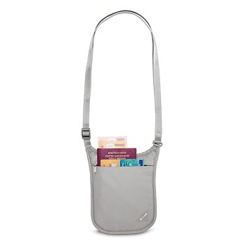 Värdesaksförvaring - PACSAFE Coversafe V75 RFID-blocking Neck Pouch Grey