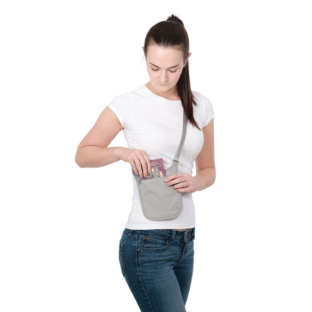 Värdesaksförvaring - PACSAFE Coversafe V75 RFID-blocking Neck Pouch Grey - 3