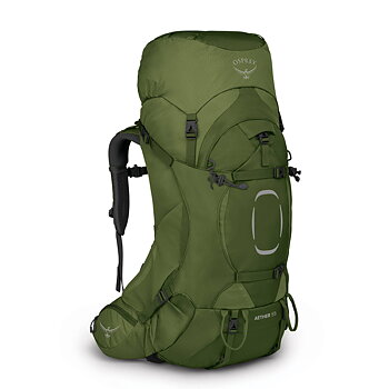 Rejäl vandringsryggsäck - OSPREY Aether 55 Garlic Green Mustard