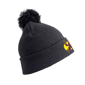 Pompom mössa vuxen/barn med brodyr 