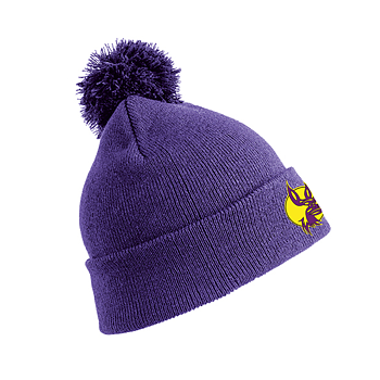 Pompom mössa vuxen/barn med brodyr 