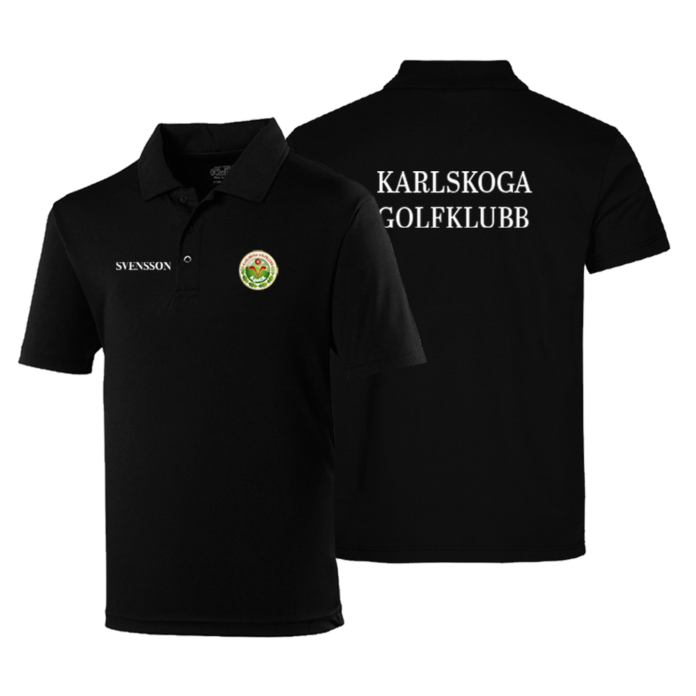 Cool polo Herr/Dam/Junior Svart med brodyr/tryck - 4