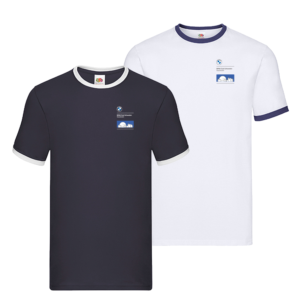 T-shirt med kontrastfärg Unisex med tryck (Stockholm)