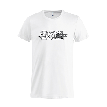 Vit T-shirt med Jubileumstryck
