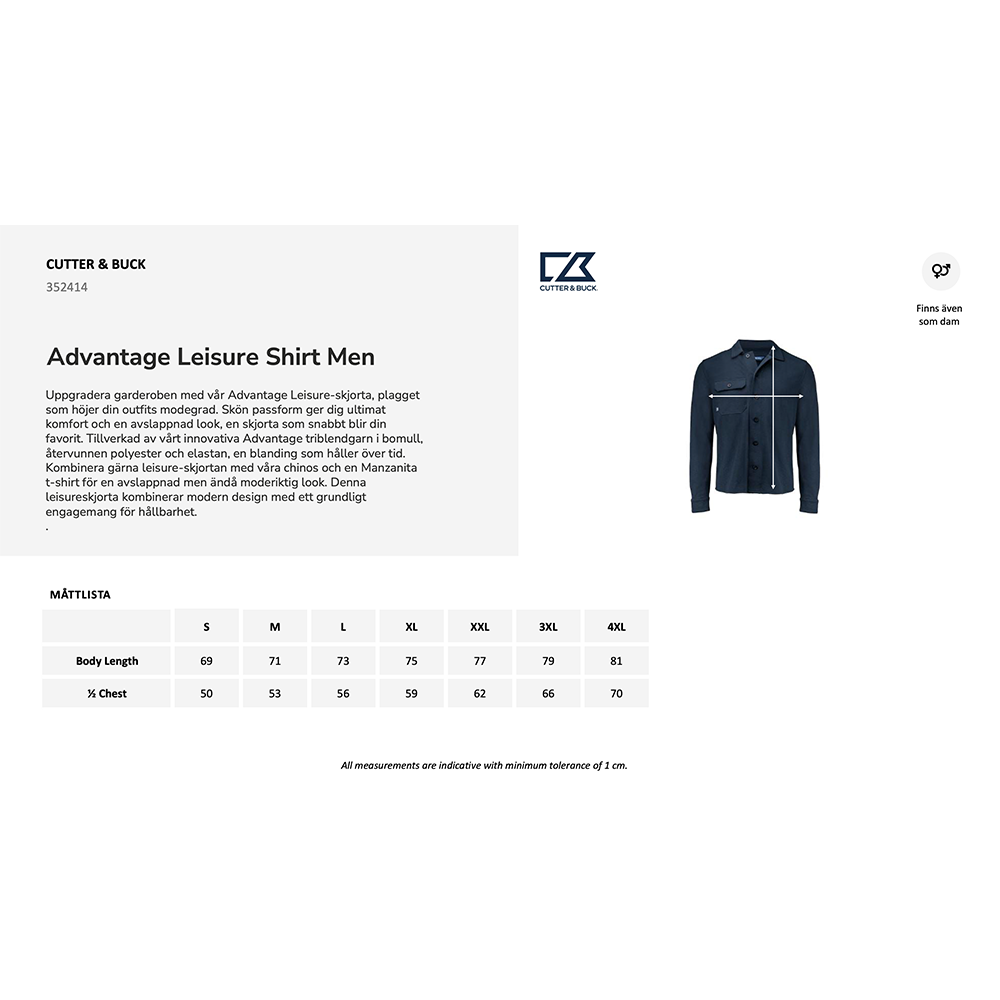 ADVANTAGE LEISURE SHIRT  Herr/Dam  med brodyr - 3