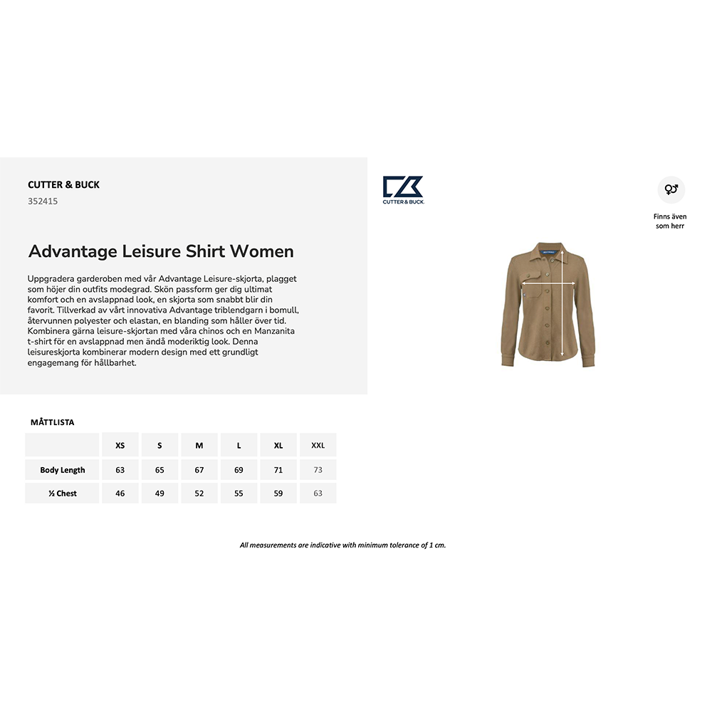 ADVANTAGE LEISURE SHIRT  Herr/Dam  med brodyr - 4