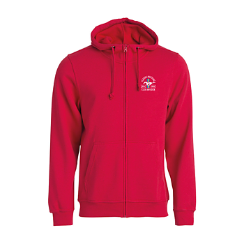 Hoodie Zip Röd Dam/Herr