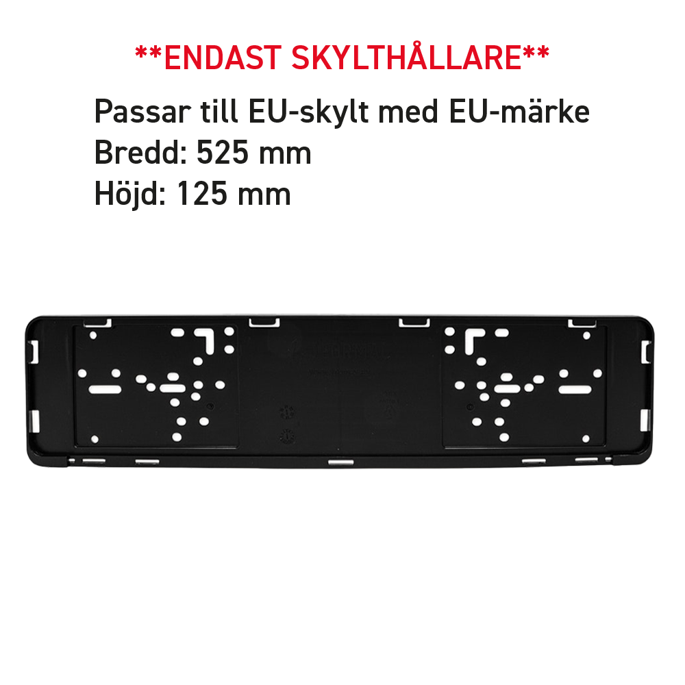 Skylthållare för registreringsskylt  (MED EU MÄRKE)