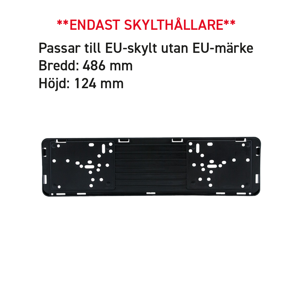 Skylthållare för registreringsskylt  (UTAN EU MÄRKE)