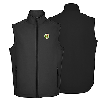 Softshell Väst Herr/Dam Svart med brodyr/tryck