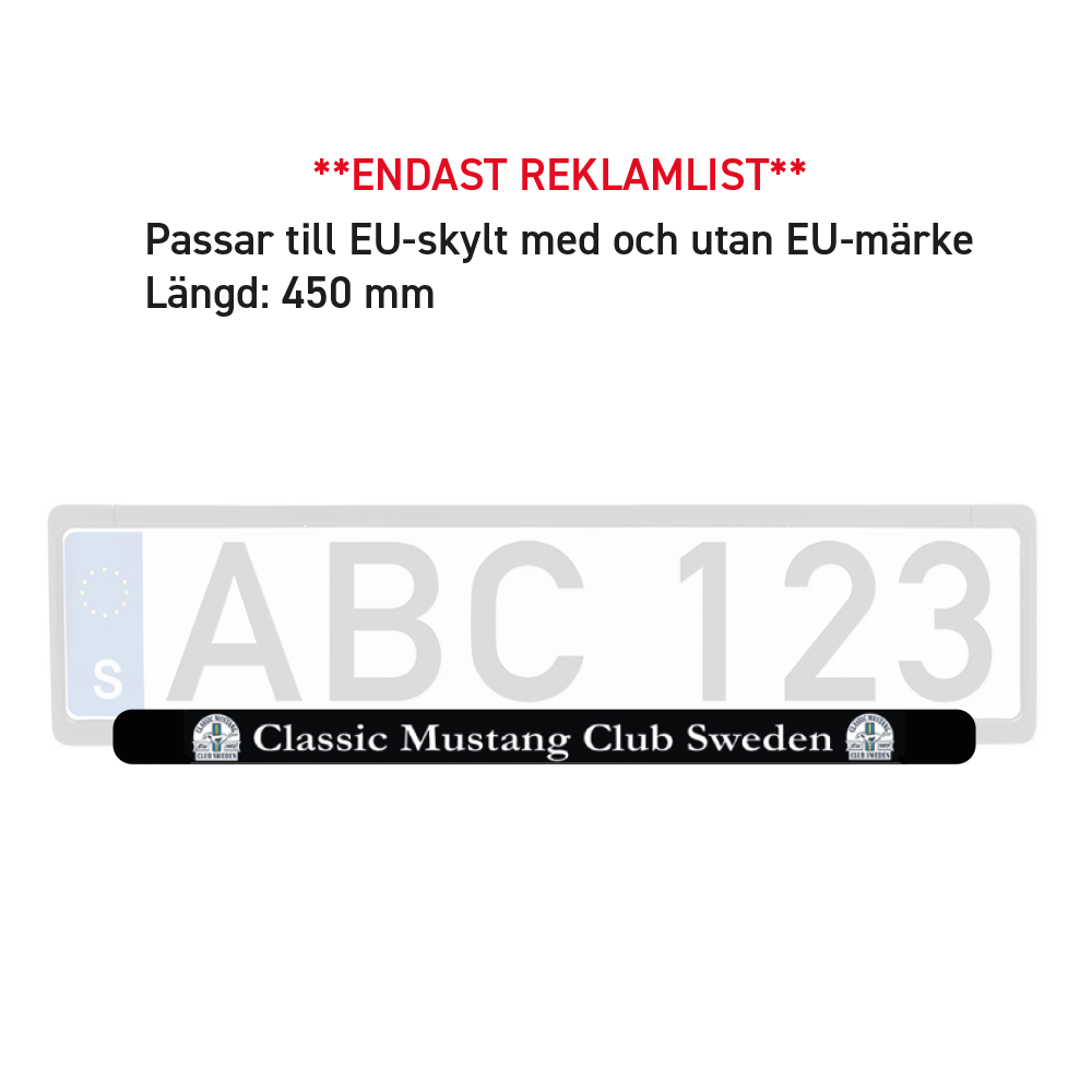 Reklamlist för registreringsskylt (EU)