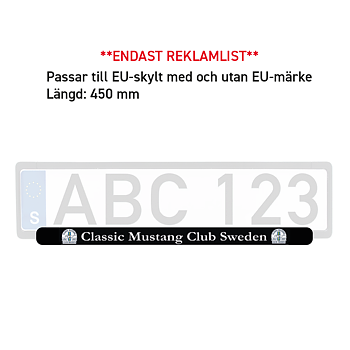 Reklamlist för registreringsskylt (EU)