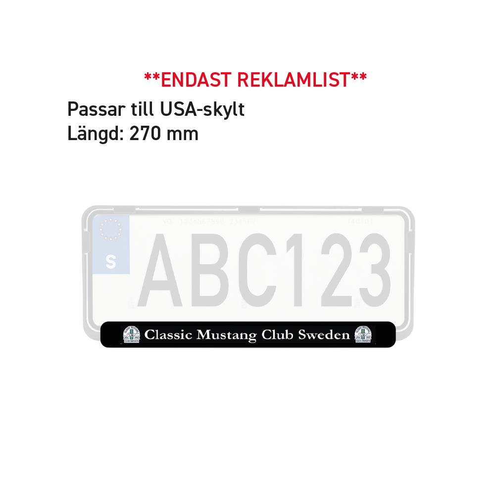 Reklamlist för registreringsskylt (USA)
