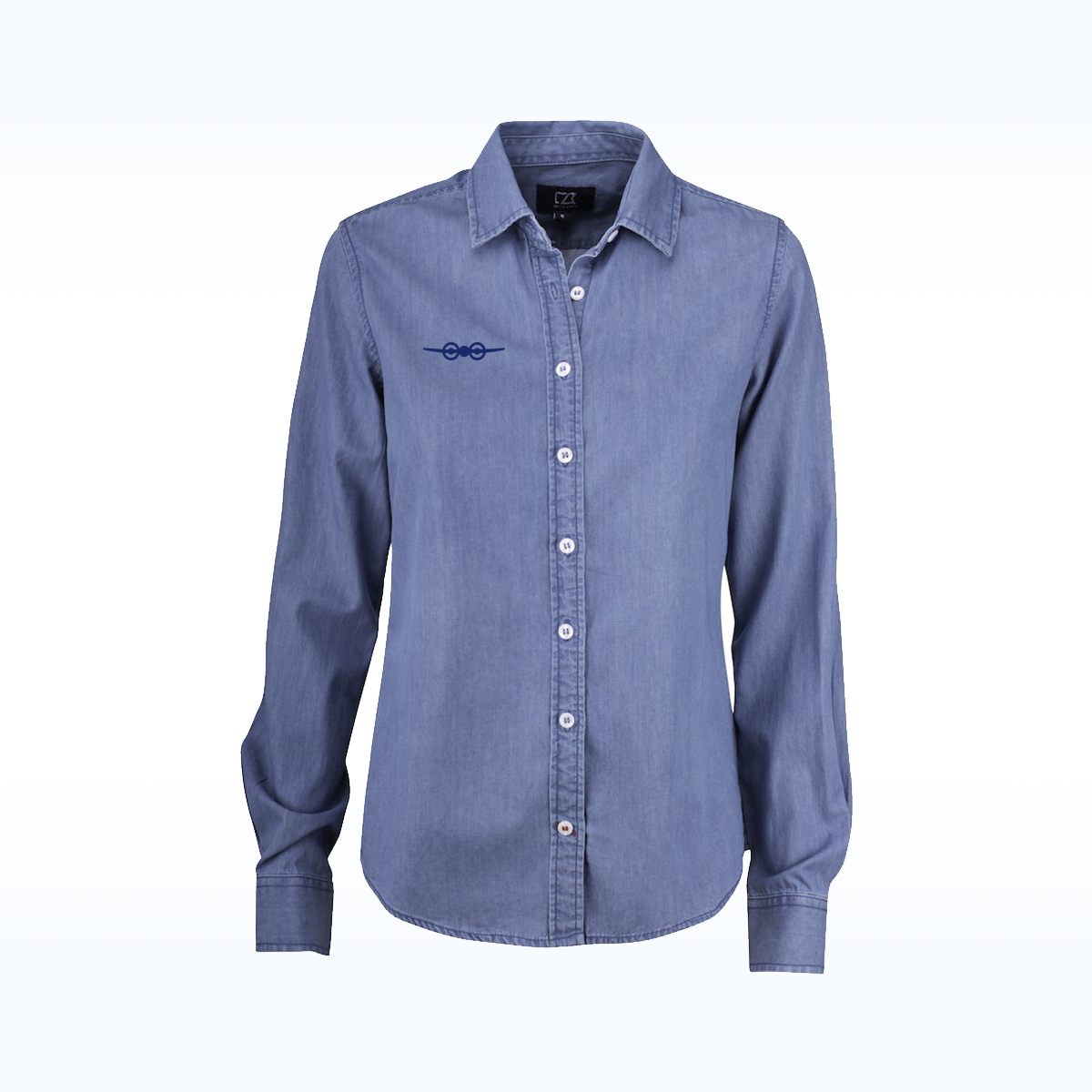 Denimskjorta Blå Herr/Dam med broderad flyglogo - 2