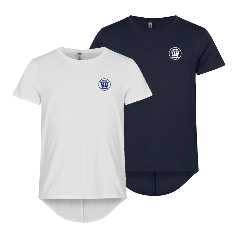 Herr T-shirt med längre rygg och tryck